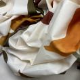 Coupon de tissu en batiste de coton orange marron a fond beige 3m ou 1m50 x 1,40m