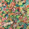 Coupon de tissu sergé de polyester fleuris multicolor 1,50 ou 3m x 1,40m