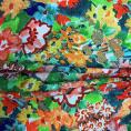 Coupon de tissu sergé de polyester fleuris multicolor 1,50 ou 3m x 1,40m