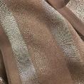 Coupon de tissu en mousseline de soie et lurex rayée marron 3m x 1,40m