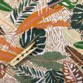 Coupon de tissu en toile épaisse de polyester motifs dans les tons de marron et vert 1,50m ou 3m x 1,40m