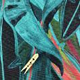 Coupon de toile à transat aux motifs feuillages exotiques dans les tons de verts 3.20 x 0.43m
