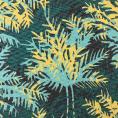 Coupon de toile à transat aux motifs palmier multicolore sur fond vert 3,20m x 0,43m