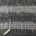 Coupon de tissu en tweed et franges en coton mélangé noir et blanc 3m x 1,35m