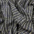Coupon de tissu en tweed de laine mélangée marine, blanc et et bleu électrique 1m50 ou 3m x 1,40m