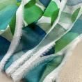 Coupon de tissu en voile de coton bleu et vert à fond blanc 1,50m ou 3m x 1,40m