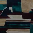 Coupon de tissu en voile de viscose à motifs abstraits multicolores 3m x 1,40m