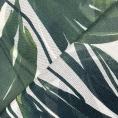 Coupon de tissu en voile de coton motifs feuilles vertes 1,50m ou 3m x 1,40m