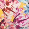 Coupon de tissu en voile de viscose à motifs floraux multicolores façon aquarelle 1,50m ou 3m x 1,40m