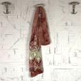 Coupon de tissu en voile de coton tie and dye couleur vieux rose à détails dentelles blanche 1,50m ou 3m x 1,50m