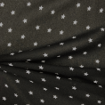 Coupon de tissu crêpe de viscose motif étoiles mini blanches rue fond noir 3m x 1,40m