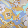 Coupon de tissu crêpe de viscose à fleurs dans des tons pastels 1,50m ou 3m x 1,40m