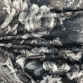 Coupon de tissu en polyester lisse grisâtre avec imprimé cachemire et rose 1,50 ou 3m x 1,40m