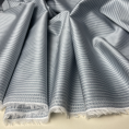 Coupon de tissu en popeline de coton satiné à rayures dans les tons bleu grisé 2m ou 4m x 1,40m