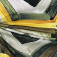Coupon de tissu en voile de soie motifs abstraits dans les tons de jaune et vert 1,50m ou 3m x 1,40m