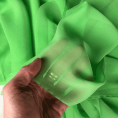 Coupon de tissu mousseline crêpe georgette de soie couleur vert prairie 3m x 1,40m