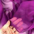 Coupon de tissu mousseline de soie couleur magenta 3m x 1,40m