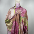 Coupon de tissu toile de viscose multicolore avec imprimé patchwork d'inspiration indienne 1,50m ou 3m x 1,40m