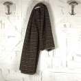 Coupon de tissu pilou polyester à carreaux marron noir et blanc 3m x 1,40m