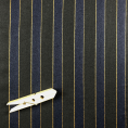 Coupon de tissu toile rayée de polyester mélangée marine et noire 1,50m ou 3m x 1,50m