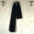 Coupon de tissu laine et cachemire style astrakan noir 1,50m ou 3m x 1,50m