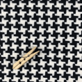 Coupon de tissu en natté de laine pied de poule noir et blanc 1,50m ou 3m x 1,50m