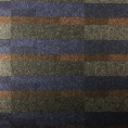 Coupon de tissu en sergé de laine duveteux à rayures dans les tons de bleu 1,50m ou 3m x 1,40m