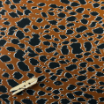 Coupon de tissu en sergé de viscose duveteux à motifs tâches noires sur fond caramel 1,50m ou 3m x 1,40m