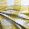 Coupon de tissu en sergé de polyester à carreaux jaune canari et blanc 1,50m ou 3m x 1,40m