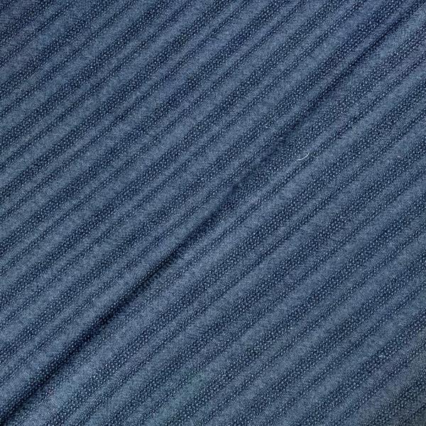 Coupon de tissu en pure laine bleu marine à rayures texturées ton sur ton en relief 1,50m ou 3m x 1,40m