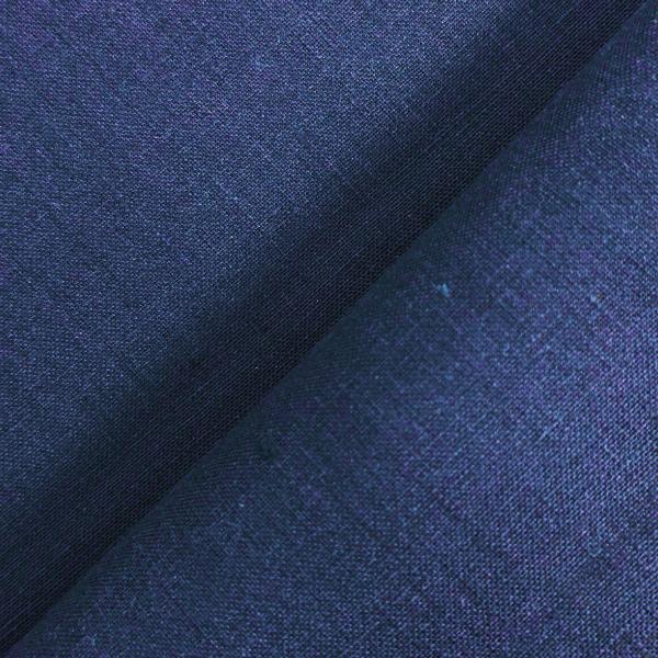 Coupon de tissu de lin bleu marine au nuance violet 1,50m ou 3m x 1,40m