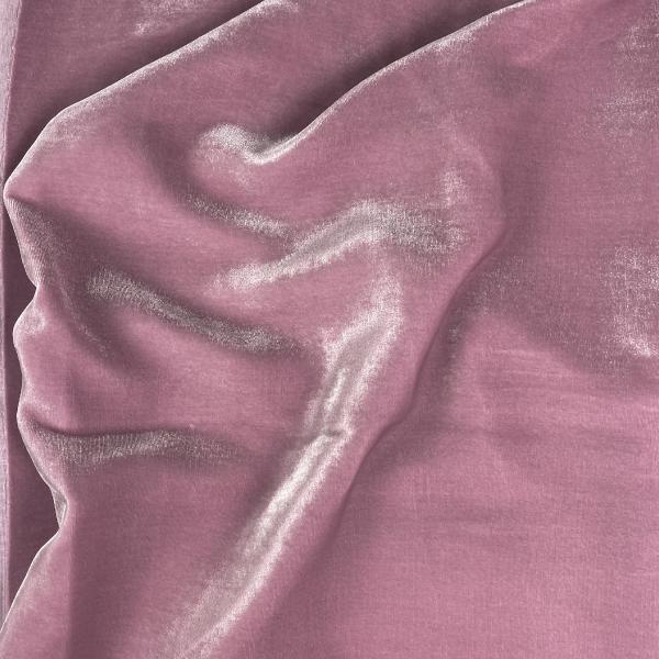 Coupon de tissu velours en viscose et soie rose 1.50 ou 3m x 1,40m