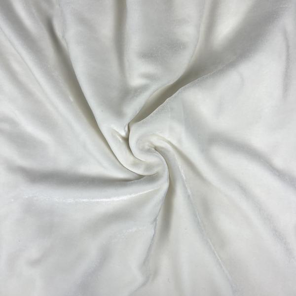 Coupon de tissu velours en viscose et soie blanc naturel 2m ou 4m x 1,10m