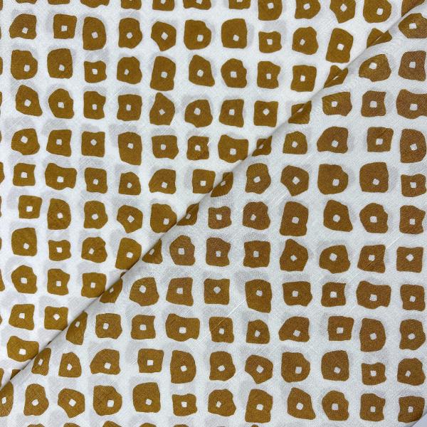 Coupon de tissu de soie sauvage motifs réguliers marrons 1,50m ou 3m x 1,40m