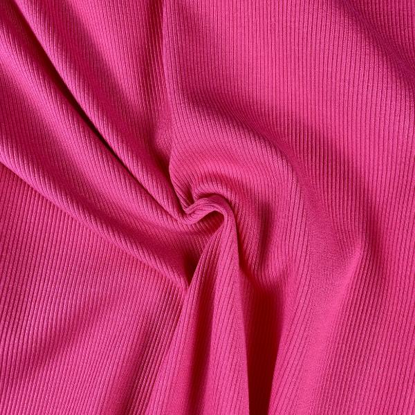 Coupon de tissu jersey côtelé rose en coton 1m50 ou 3m x 1,20m