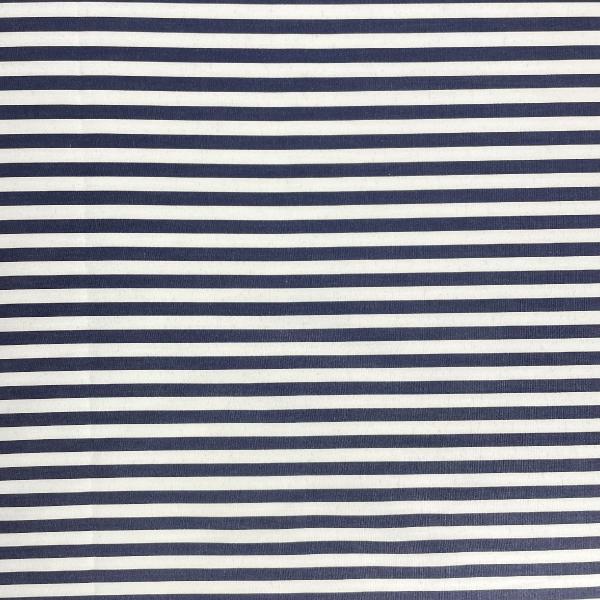 Coupon de tissu en popeline de coton à rayures bleues et blanches 2m x 1,40m