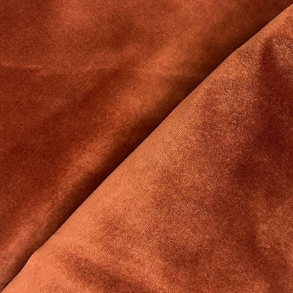 Coupon de tissu en velours de coton lisse marron caramel 1,50m ou 3m x 1,40m