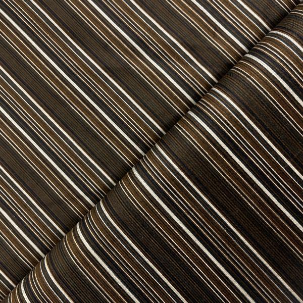 Coupon de tissu en velours de coton lisse rayures dans les tons de marron 1,50m ou 3m x 1,40m