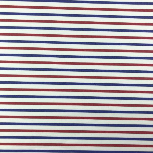 Coupon de tissu de popeline en coton à rayures rouges et bleues 1,50m ou 3m x 1,40m