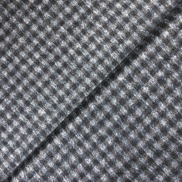 Coupon de tissu en cachemire à carreaux gris souris et marron 1,50m ou 3m x 1,50m