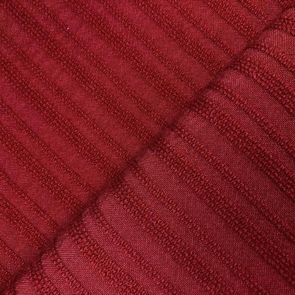 Coupon de tissu en pure laine rouge bordeaux à rayures texturées ton sur ton en relief 1,50m ou 3m x 1,40m