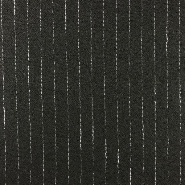 Coupon de tissu en étamine de laine noire rayée transparente 1,50m ou 3m x 1,40m