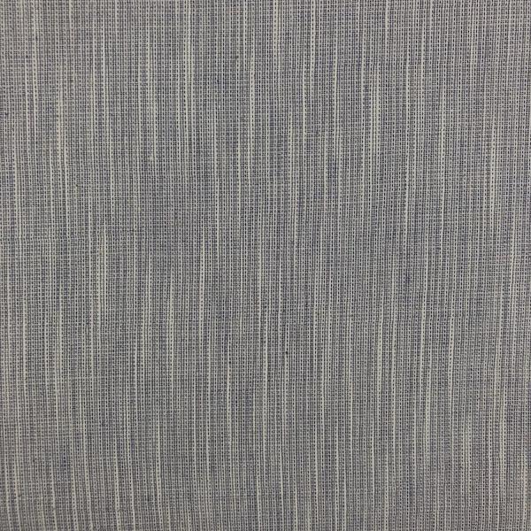 Coupon de tissu pour chemise en natté de lin blanc cassé aux fils bleu foncés 2m x 1,40m
