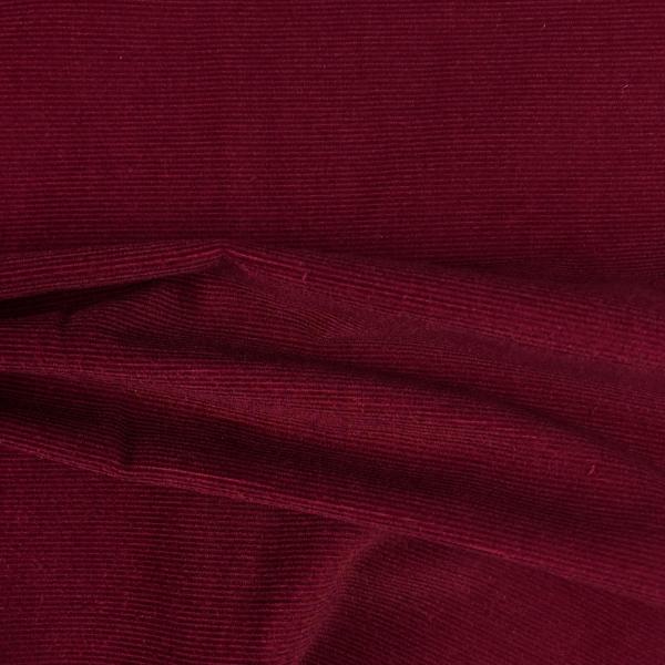 Coupon de tissu en velours de coton milleraies bordeaux 3m ou 1m50 x 1,40m