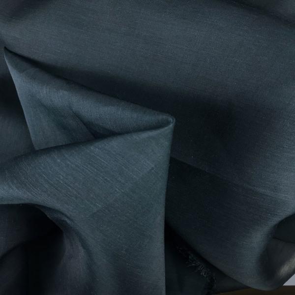 Coupon de tissu voile de soie bleu canard foncé 1,50m ou 3m x 1,40m