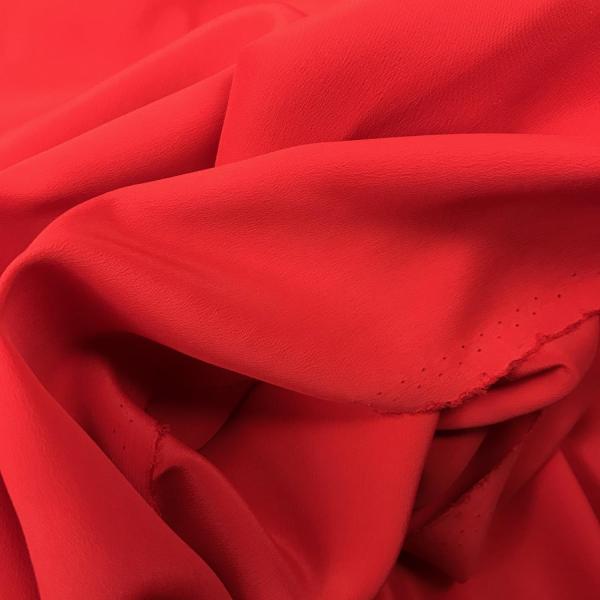 Coupon de tissu en crêpe d'acetate et soie rouge 1,50m ou 3m x 1,40m