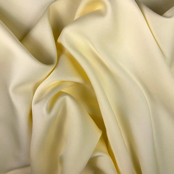 Coupon de tissu en sergé de viscose mélangée jaune pastel 1,50m ou 3m x 1,40m