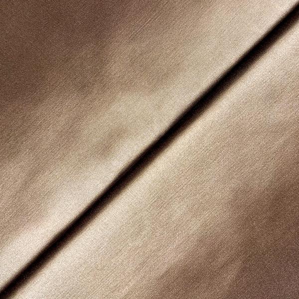 Coupon de tissu en coton et soie satin duchesse marron  1,50m ou 3m x 1,40m