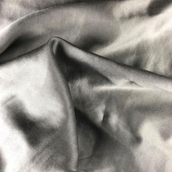 Coupon de tissu en coton et soie satiné gris 1,50m ou 3m x 1,40m