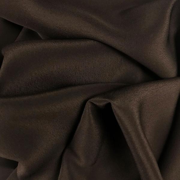 Coupon de tissu crêpe de chine en soie couleur chocolat 1,50m ou 3m x 1,40m